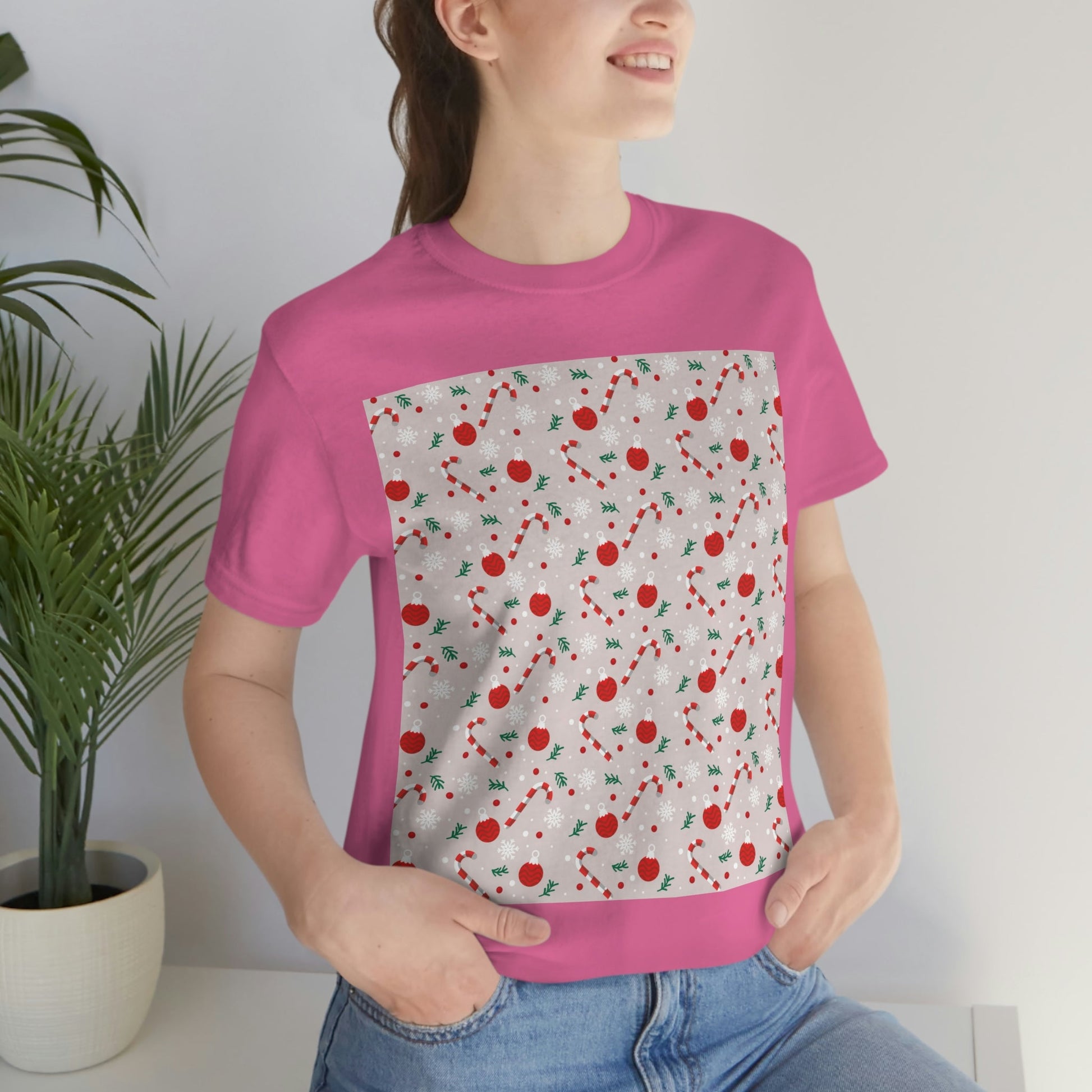 Christmas Pattern Unisex Jersey Short Sleeve T-Shirt Ichaku [Perfect Gifts Selection]