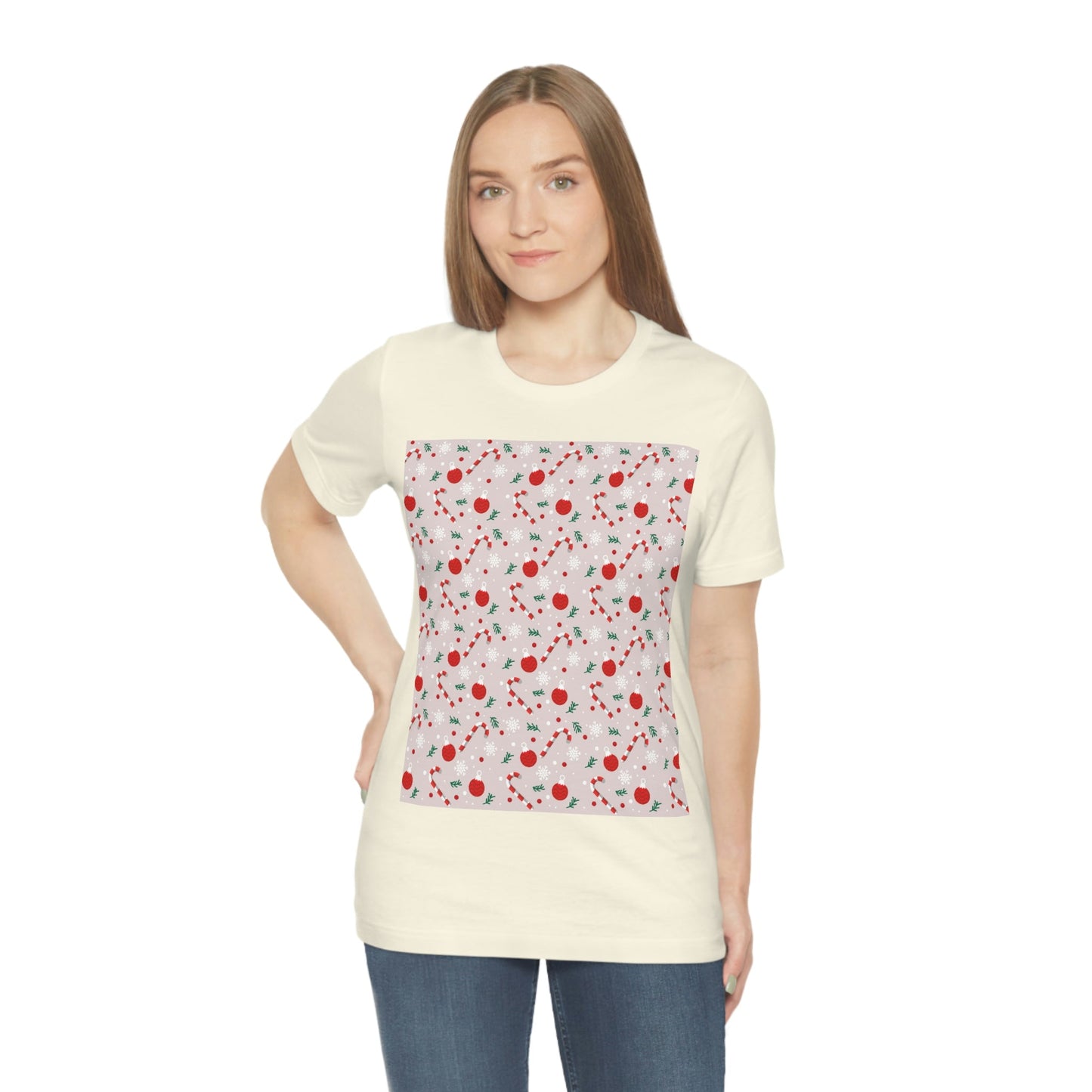 Christmas Pattern Unisex Jersey Short Sleeve T-Shirt Ichaku [Perfect Gifts Selection]