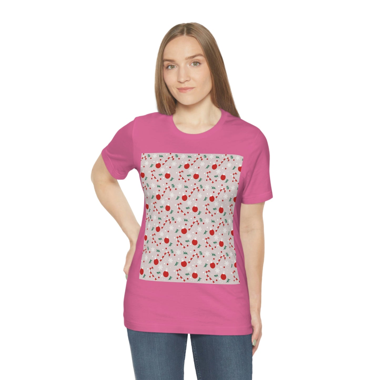 Christmas Pattern Unisex Jersey Short Sleeve T-Shirt Ichaku [Perfect Gifts Selection]