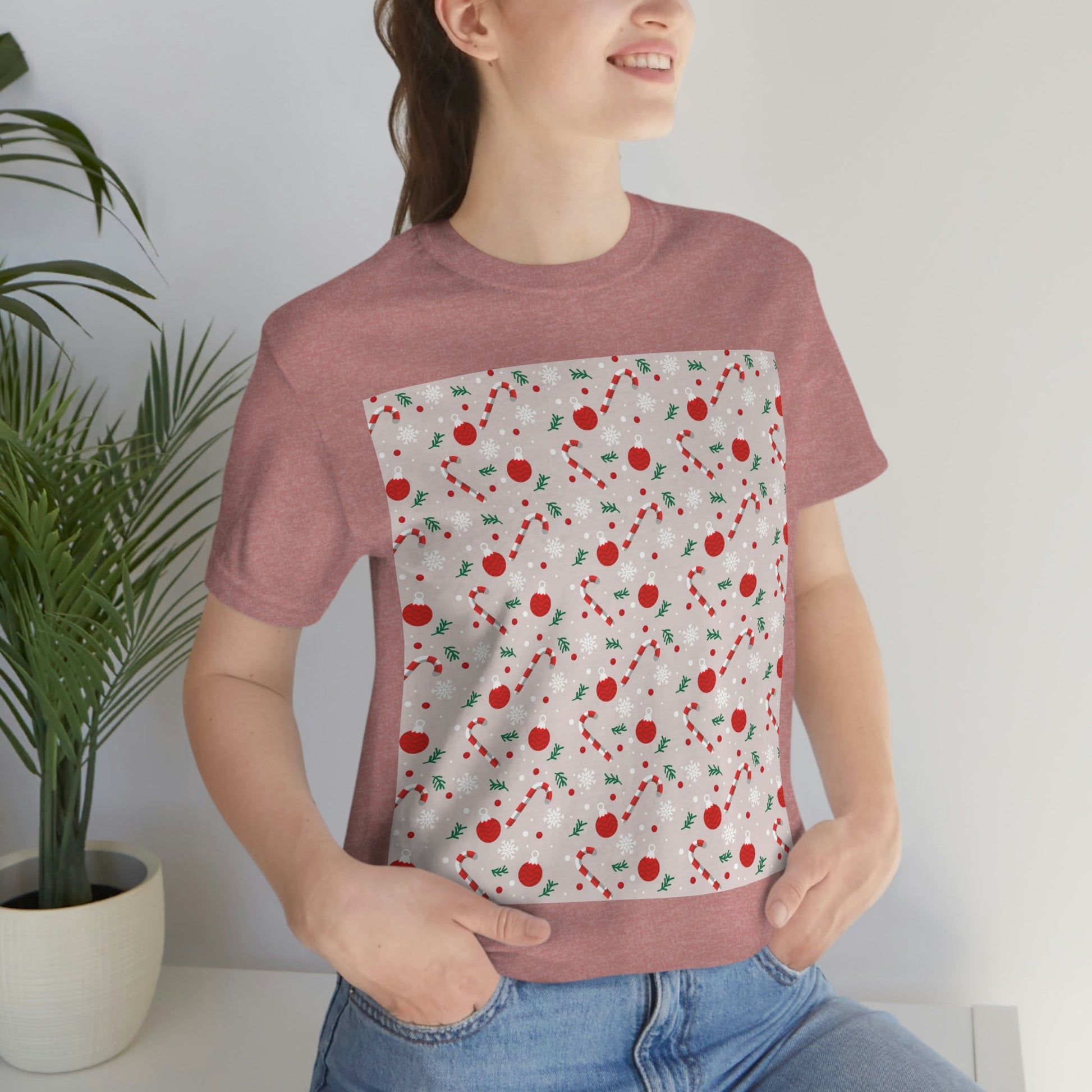 Christmas Pattern Unisex Jersey Short Sleeve T-Shirt Ichaku [Perfect Gifts Selection]