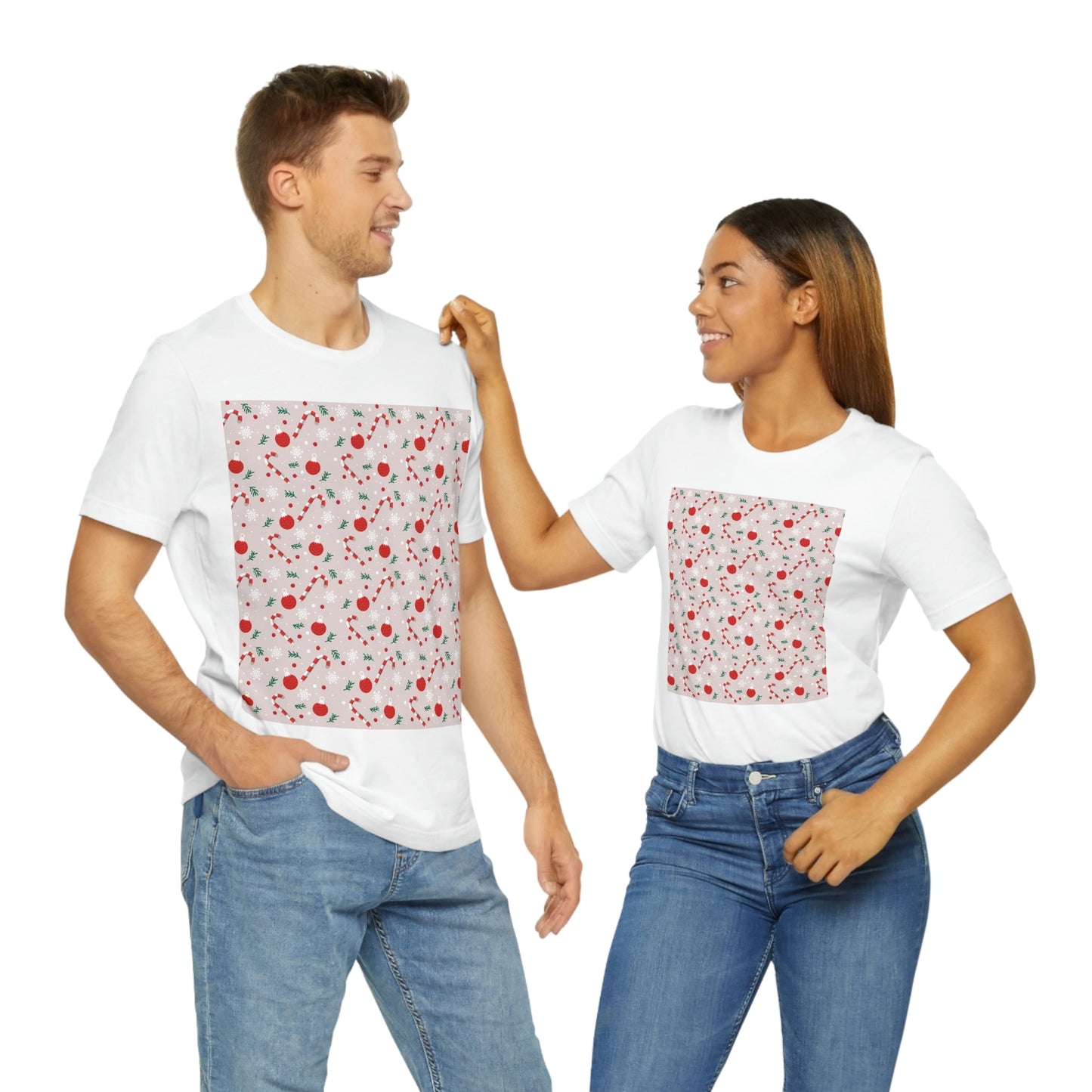 Christmas Pattern Unisex Jersey Short Sleeve T-Shirt Ichaku [Perfect Gifts Selection]