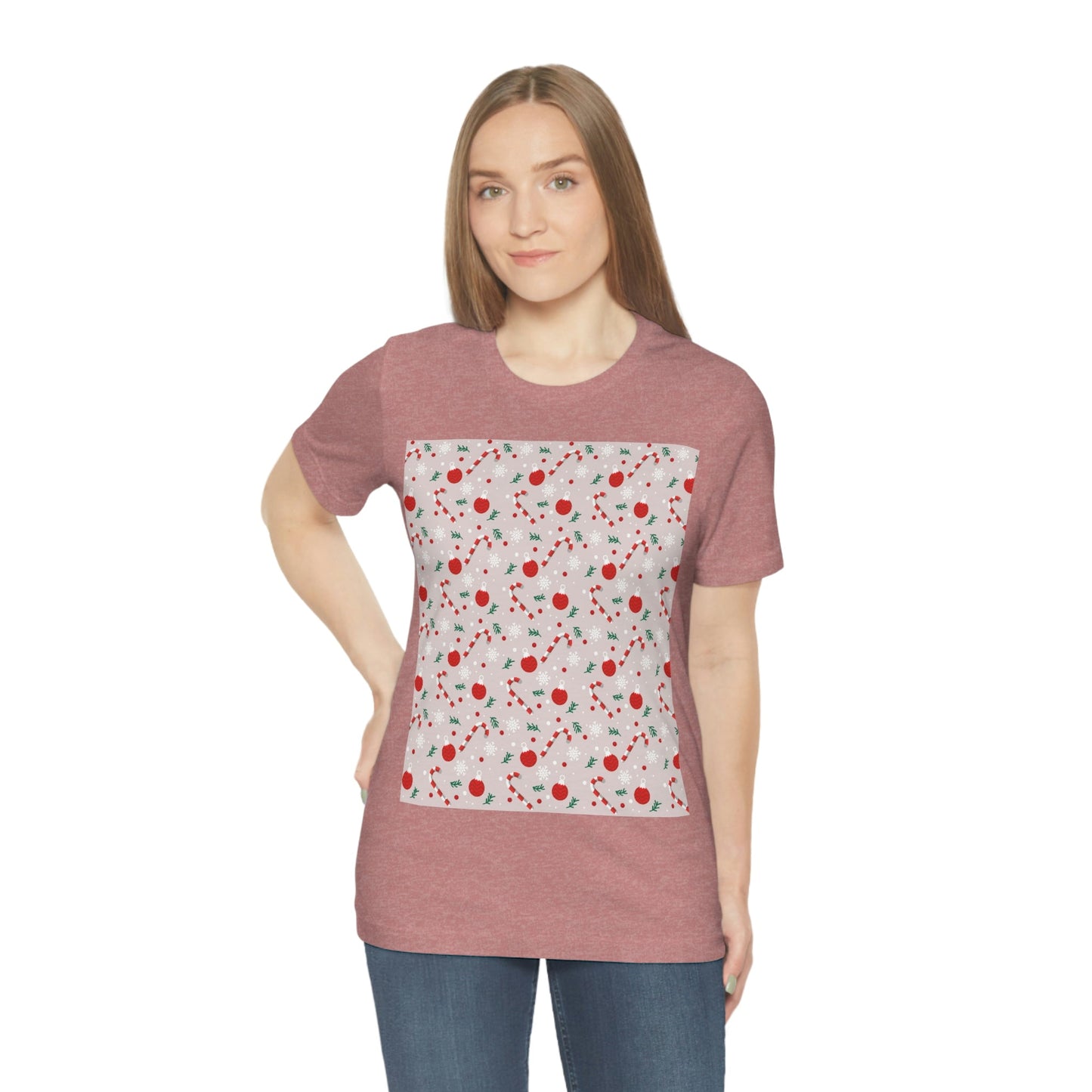 Christmas Pattern Unisex Jersey Short Sleeve T-Shirt Ichaku [Perfect Gifts Selection]