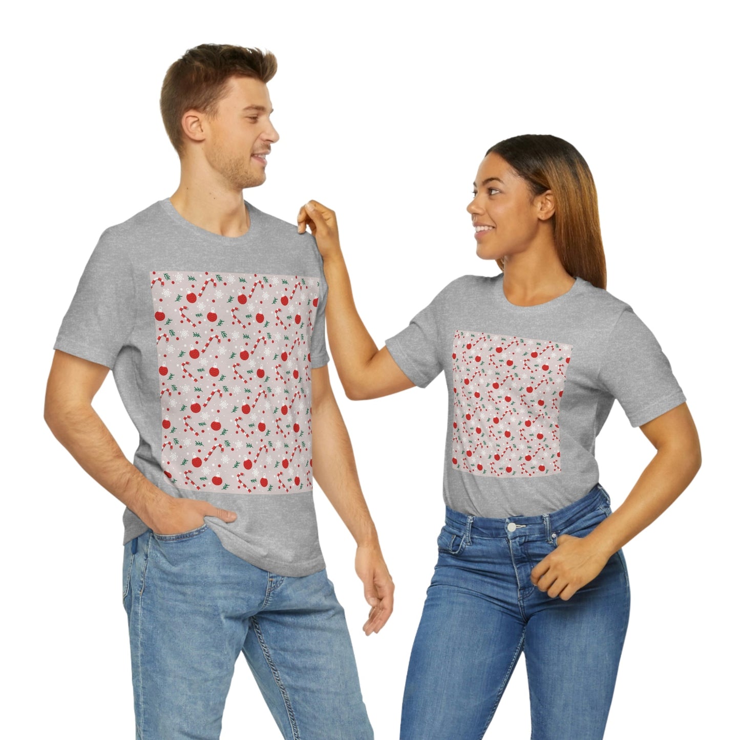 Christmas Pattern Unisex Jersey Short Sleeve T-Shirt Ichaku [Perfect Gifts Selection]