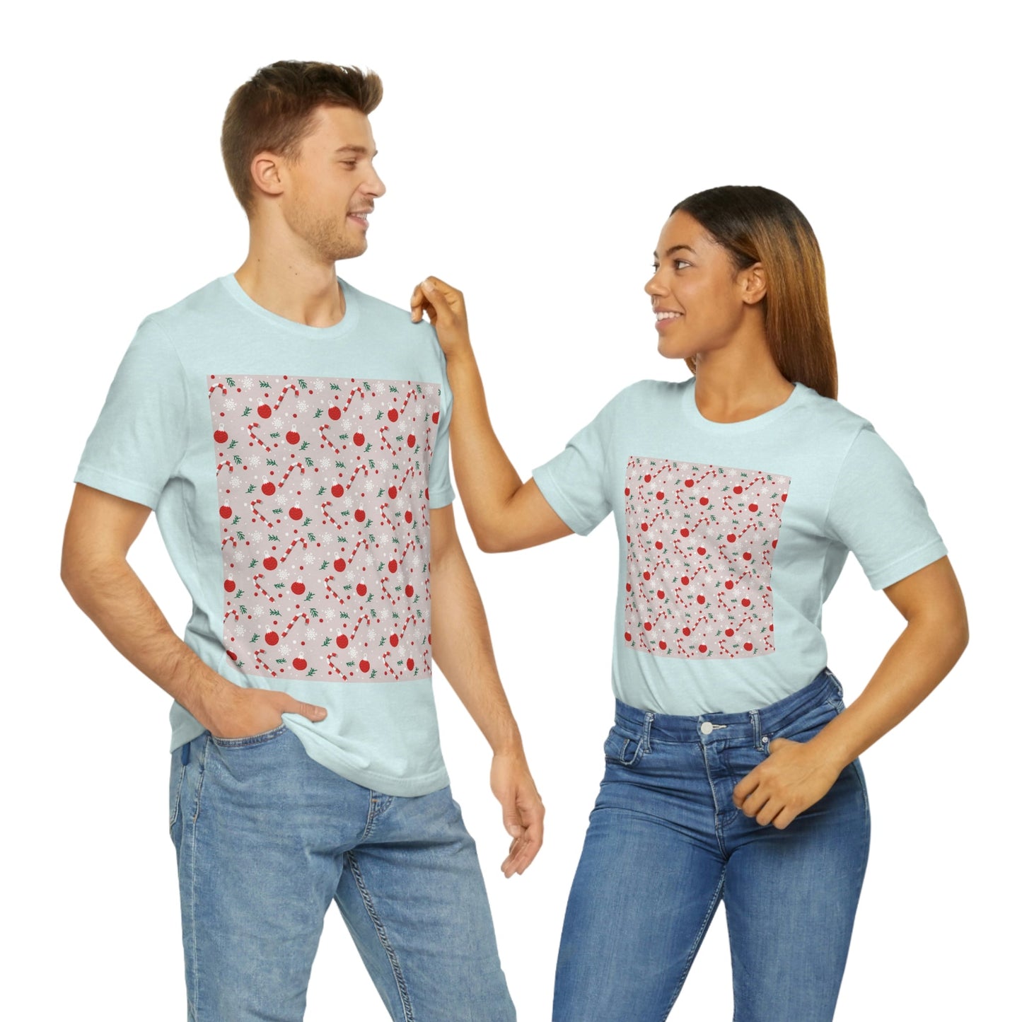 Christmas Pattern Unisex Jersey Short Sleeve T-Shirt Ichaku [Perfect Gifts Selection]