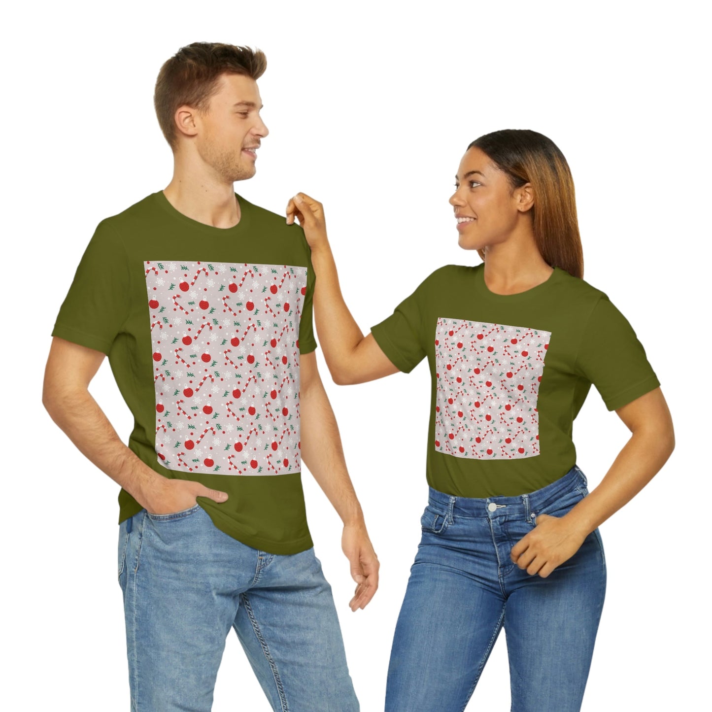 Christmas Pattern Unisex Jersey Short Sleeve T-Shirt Ichaku [Perfect Gifts Selection]