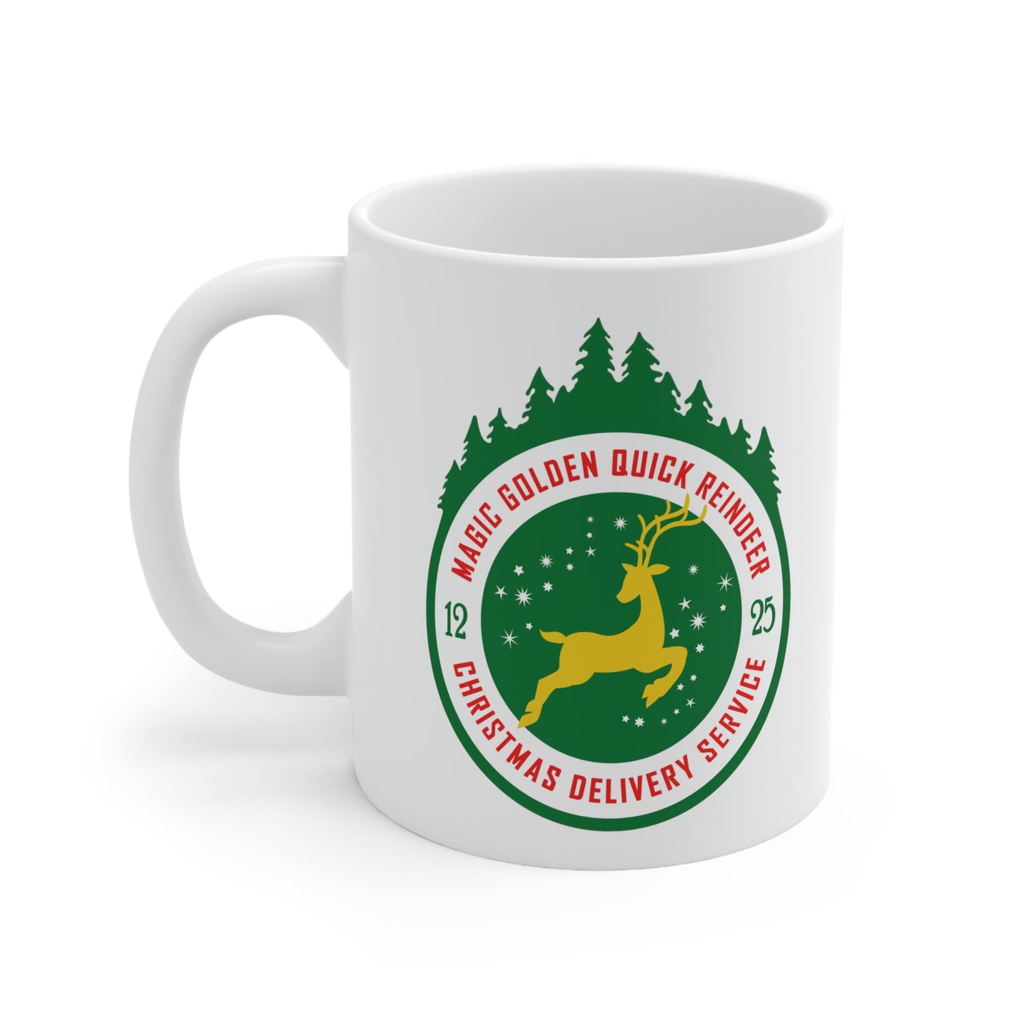 Christmas Reindeer Magic Delivery Service Ceramic Mug 11oz Ichaku [Perfect Gifts Selection]