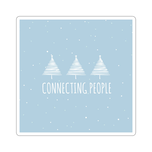 Christmas Tree Connecting People Happy New Year Winter Slogans Die-Cut Sticker Ichaku [Perfect Gifts Selection]