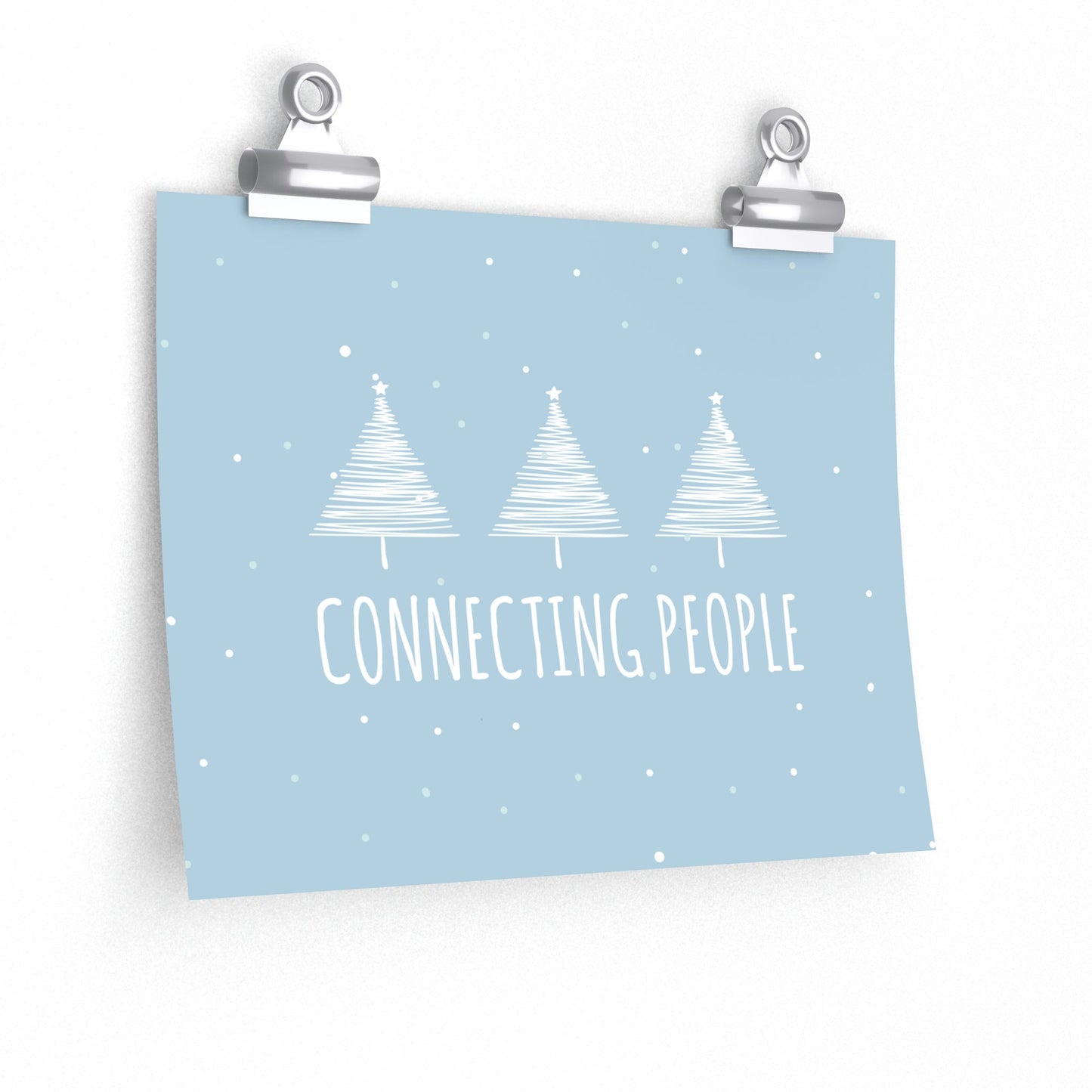 Christmas Tree Connecting People Happy New Year Winter Slogans Premium Matte Horizontal Posters Ichaku [Perfect Gifts Selection]