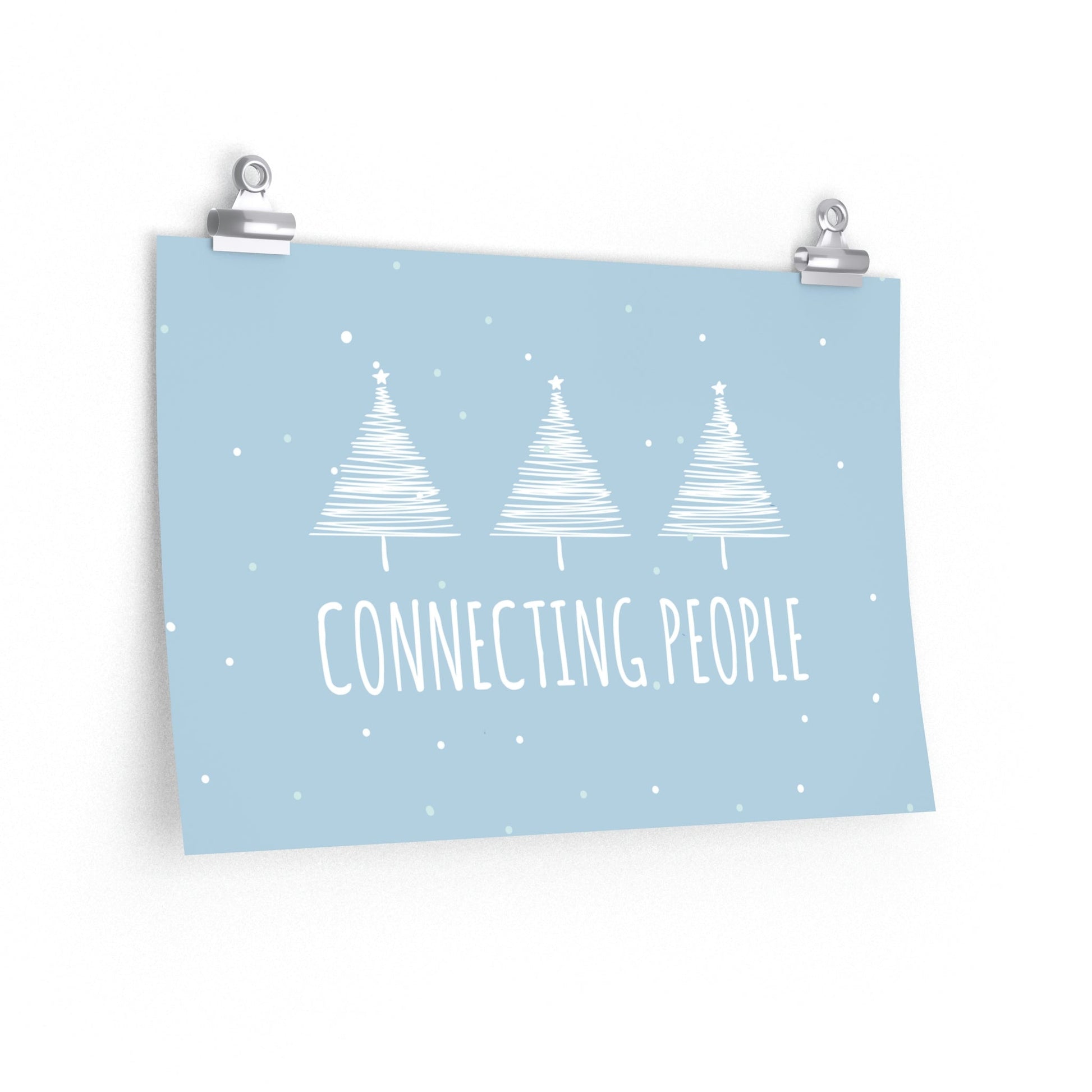 Christmas Tree Connecting People Happy New Year Winter Slogans Premium Matte Horizontal Posters Ichaku [Perfect Gifts Selection]