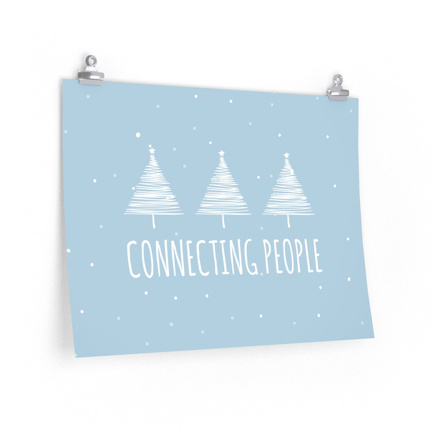 Christmas Tree Connecting People Happy New Year Winter Slogans Premium Matte Horizontal Posters Ichaku [Perfect Gifts Selection]