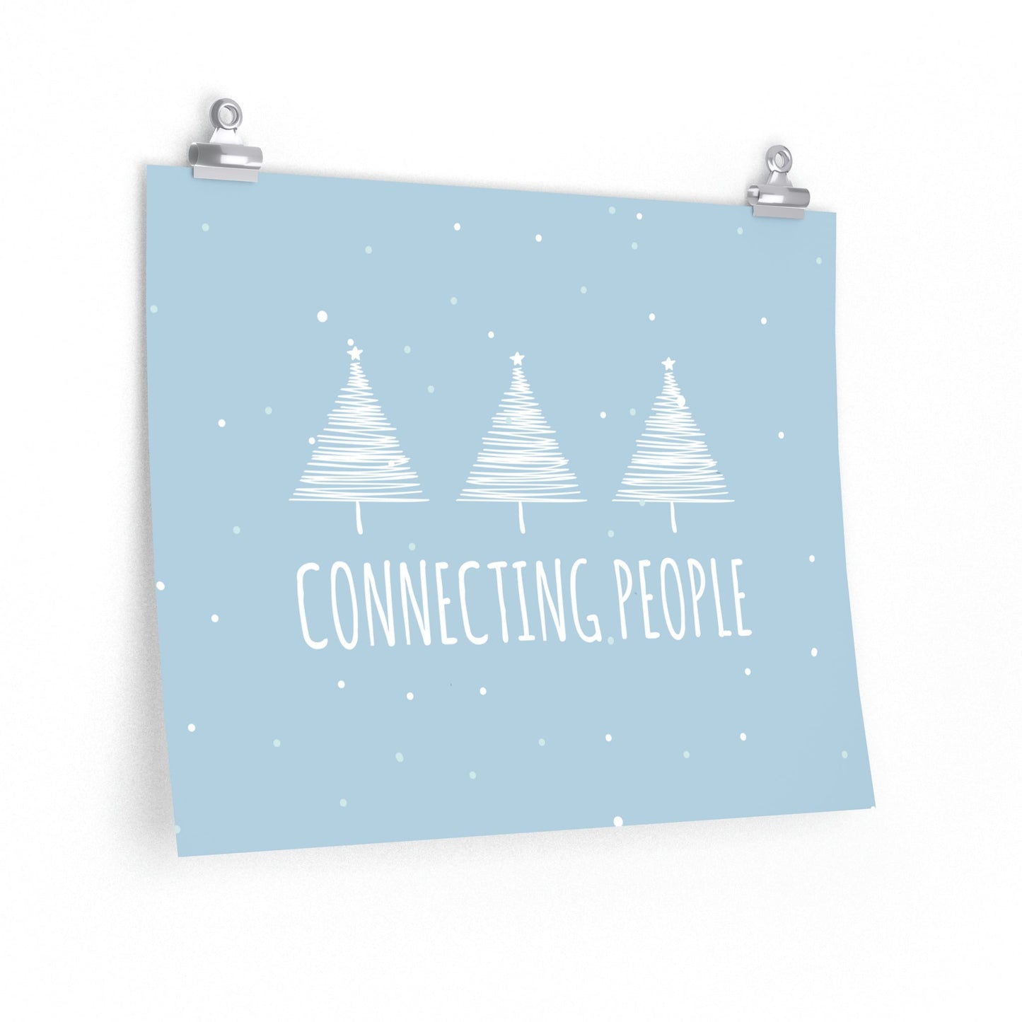 Christmas Tree Connecting People Happy New Year Winter Slogans Premium Matte Horizontal Posters Ichaku [Perfect Gifts Selection]