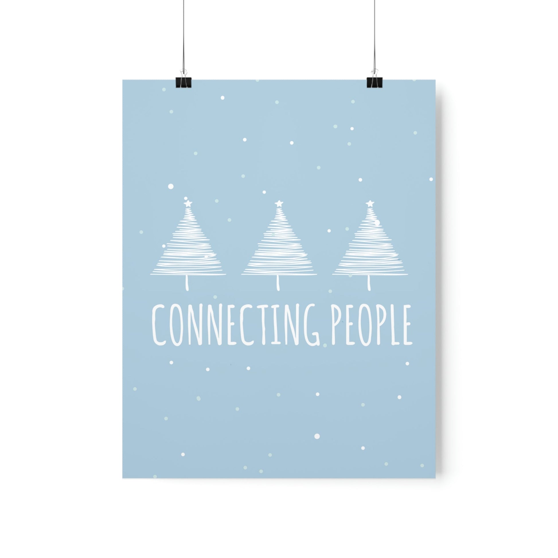 Christmas Tree Connecting People Happy New Year Winter Slogans Premium Matte Vertical Posters Ichaku [Perfect Gifts Selection]