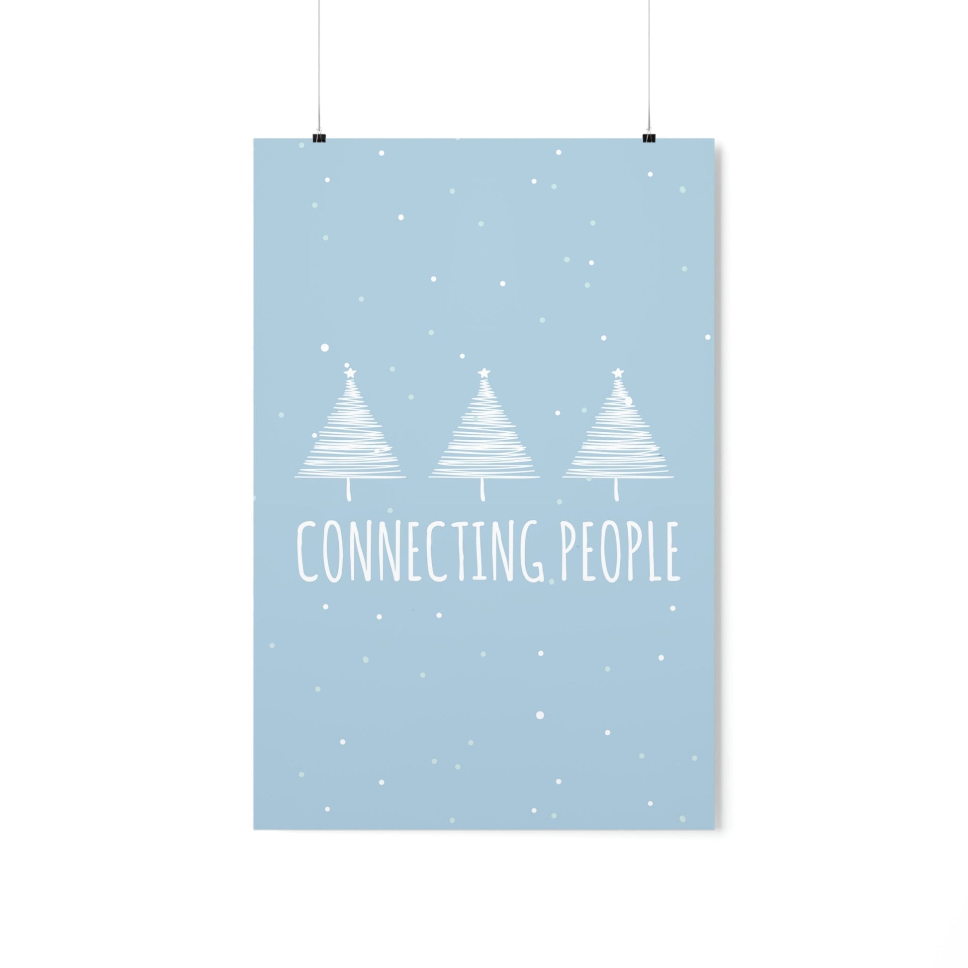 Christmas Tree Connecting People Happy New Year Winter Slogans Premium Matte Vertical Posters Ichaku [Perfect Gifts Selection]