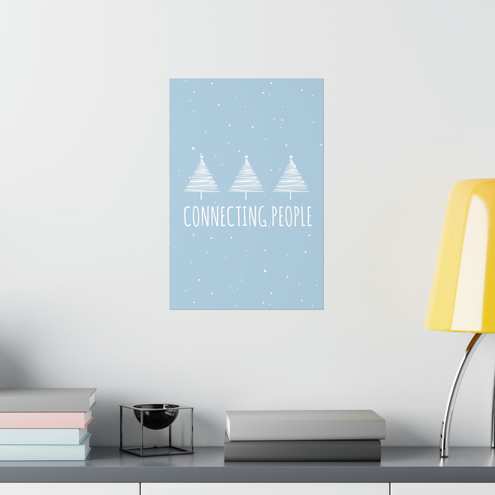 Christmas Tree Connecting People Happy New Year Winter Slogans Premium Matte Vertical Posters Ichaku [Perfect Gifts Selection]