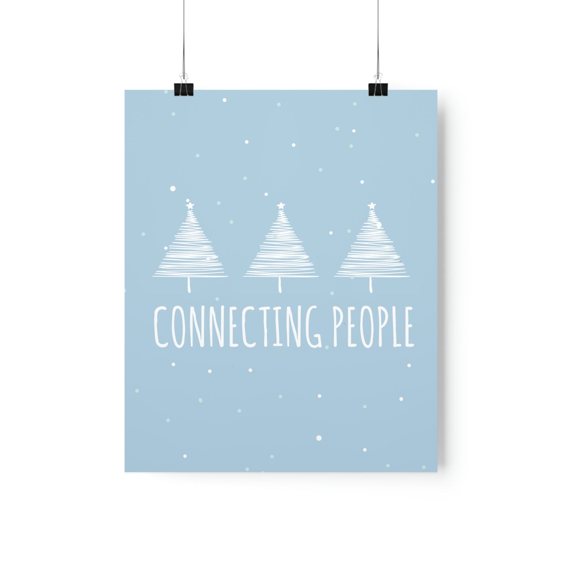 Christmas Tree Connecting People Happy New Year Winter Slogans Premium Matte Vertical Posters Ichaku [Perfect Gifts Selection]