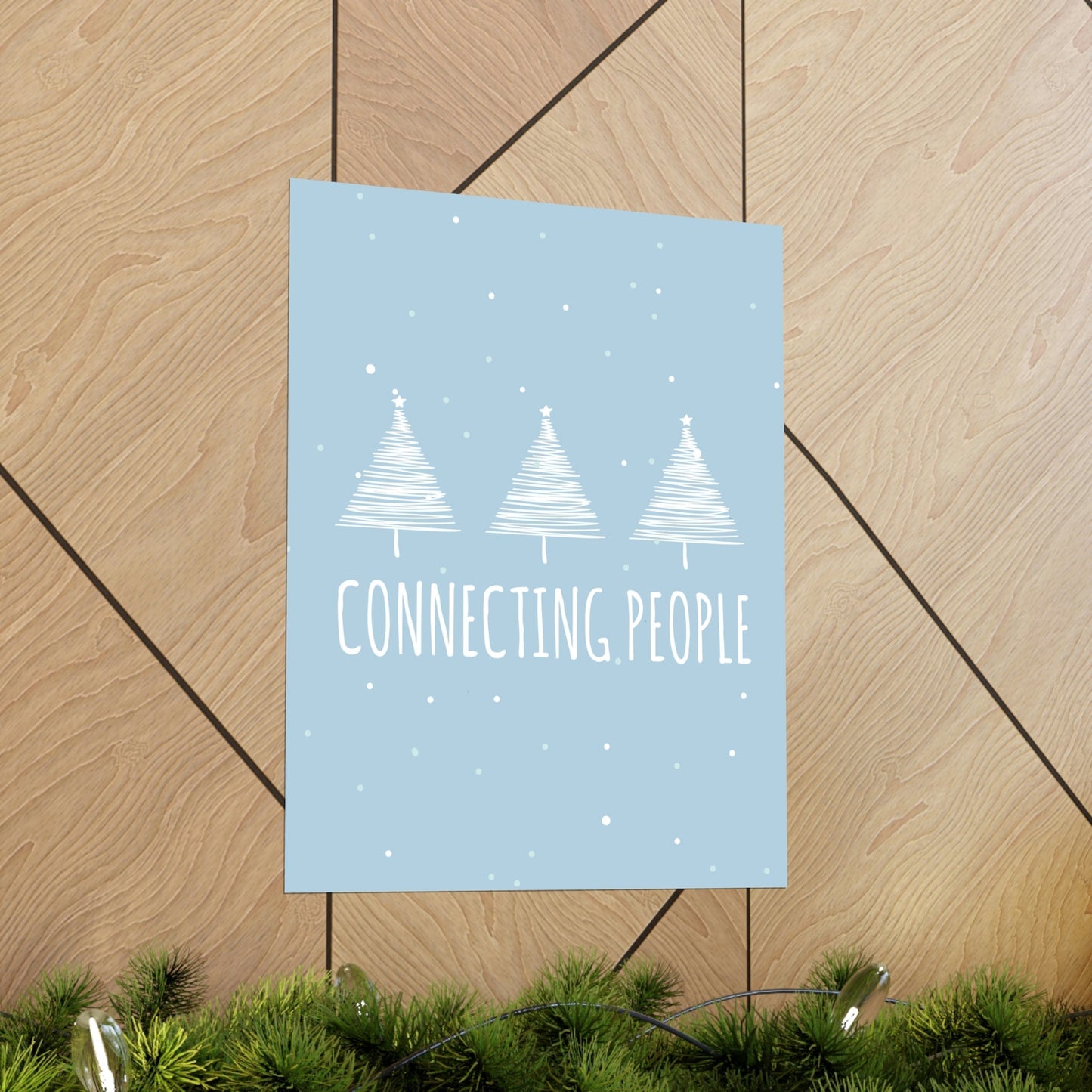 Christmas Tree Connecting People Happy New Year Winter Slogans Premium Matte Vertical Posters Ichaku [Perfect Gifts Selection]