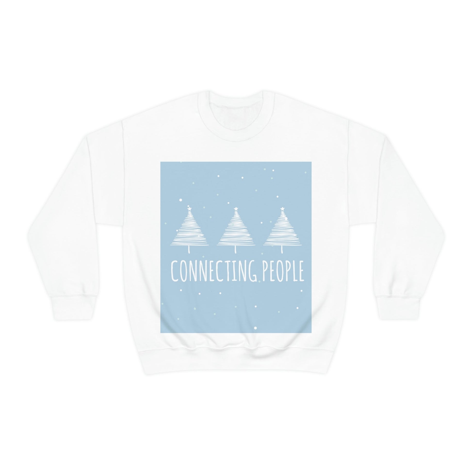 Christmas Tree Connecting People Happy New Year Winter Slogans Unisex Heavy Blend™ Crewneck Sweatshirt Ichaku [Perfect Gifts Selection]