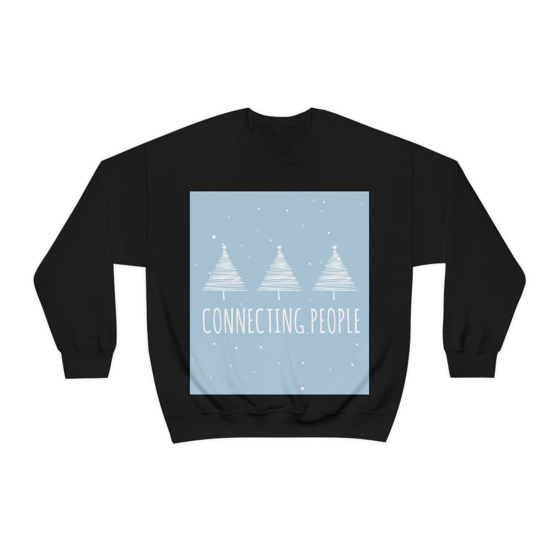 Christmas Tree Connecting People Happy New Year Winter Slogans Unisex Heavy Blend™ Crewneck Sweatshirt Ichaku [Perfect Gifts Selection]