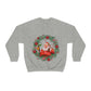 Christmas Wreath Santa Claus Traditional Unisex Heavy Blend™ Crewneck Sweatshirt Ichaku [Perfect Gifts Selection]