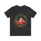 Christmas Wreath Santa Claus Traditional Unisex Jersey Short Sleeve T-Shirt Ichaku [Perfect Gifts Selection]