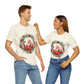 Christmas Wreath Santa Claus Traditional Unisex Jersey Short Sleeve T-Shirt Ichaku [Perfect Gifts Selection]
