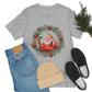 Christmas Wreath Santa Claus Traditional Unisex Jersey Short Sleeve T-Shirt Ichaku [Perfect Gifts Selection]