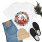 Christmas Wreath Santa Claus Traditional Unisex Jersey Short Sleeve T-Shirt Ichaku [Perfect Gifts Selection]