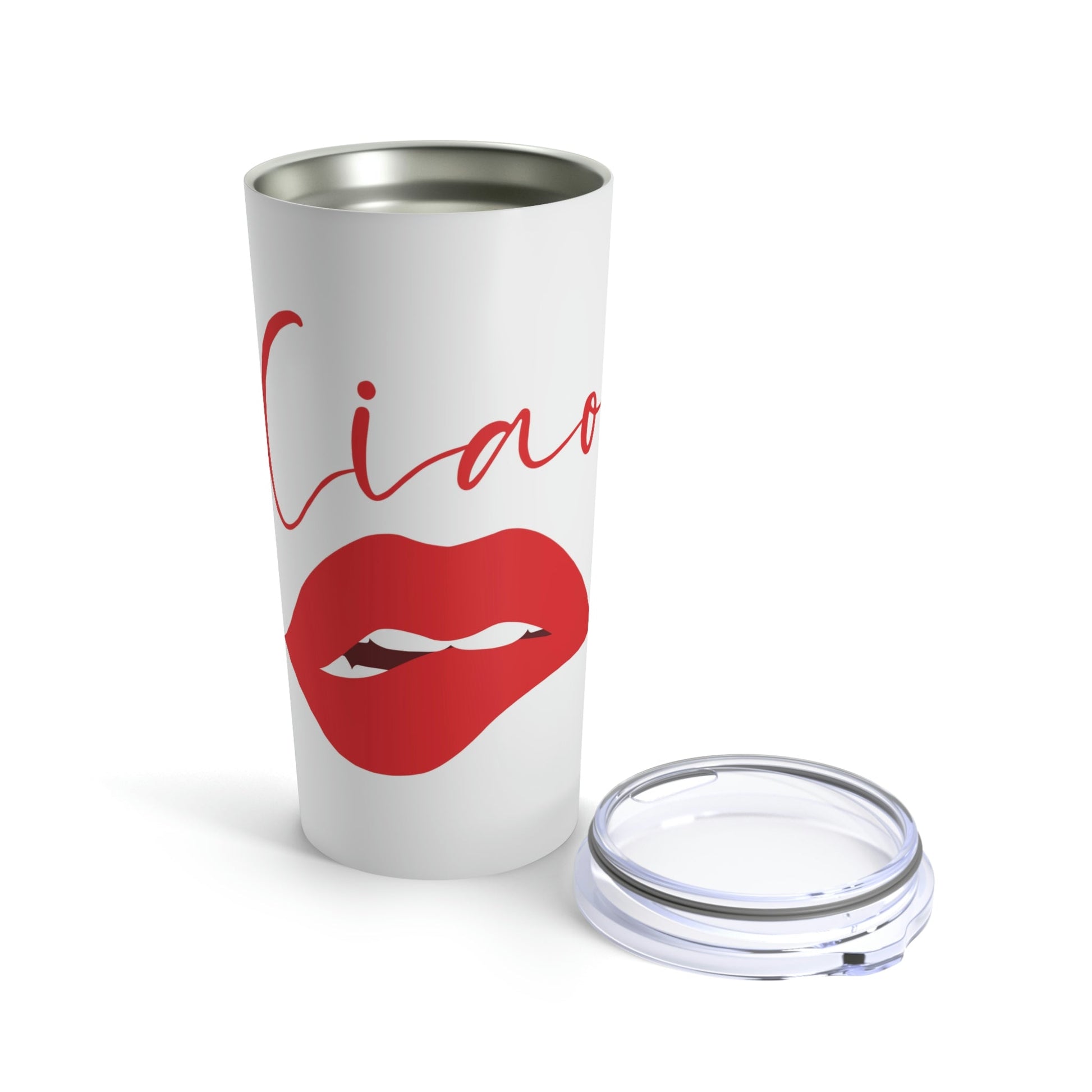 Ciao Hello Goodbye Red Lips Lipstick Lipstick Stainless Steel Hot or Cold Vacuum Tumbler 20oz Ichaku [Perfect Gifts Selection]