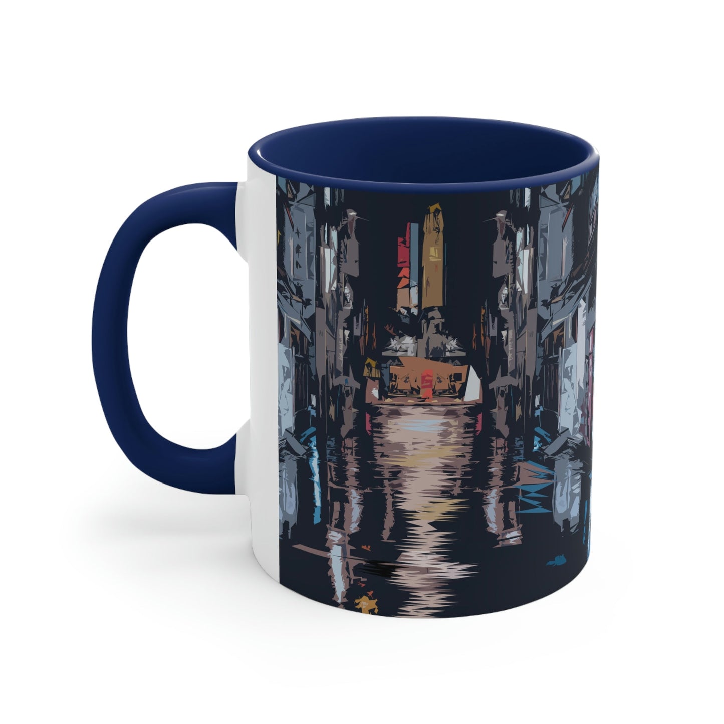 City Night Modern Abstract Art Classic Accent Coffee Mug 11oz Ichaku [Perfect Gifts Selection]