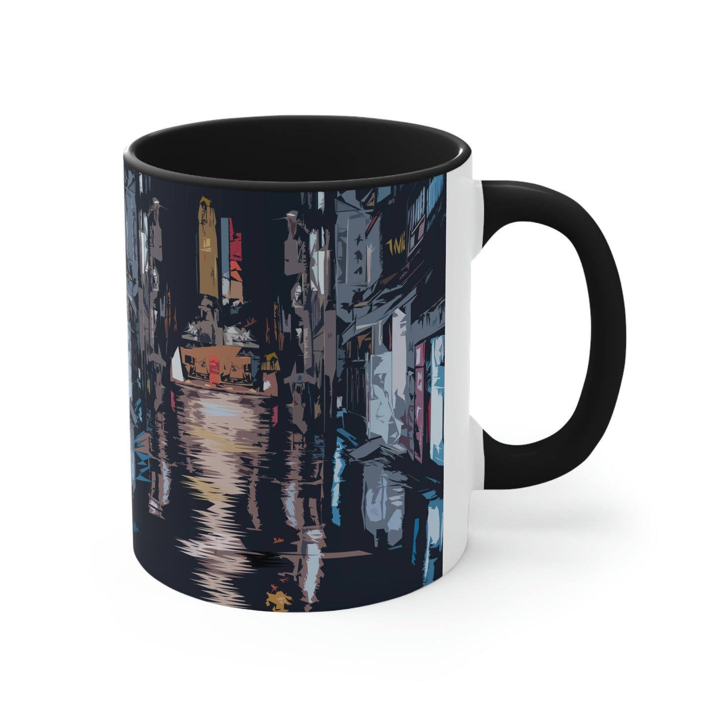 City Night Modern Abstract Art Classic Accent Coffee Mug 11oz Ichaku [Perfect Gifts Selection]