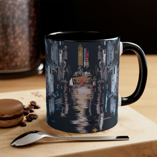 City Night Modern Abstract Art Classic Accent Coffee Mug 11oz Ichaku [Perfect Gifts Selection]