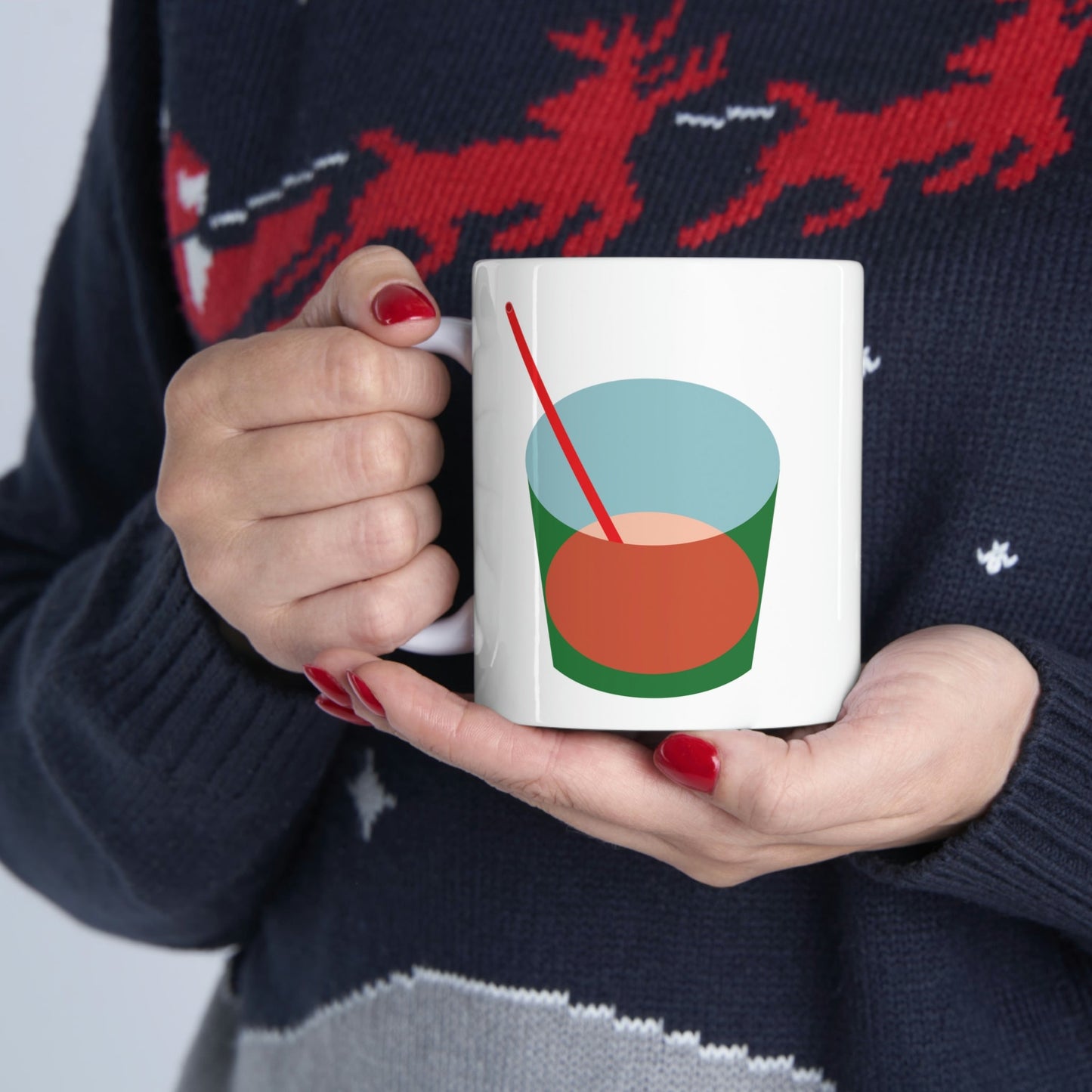 Cocktail Minimal Art Illustration Kitchen Drinks Aesthetic Ceramic Mug 11oz Ichaku [Perfect Gifts Selection]