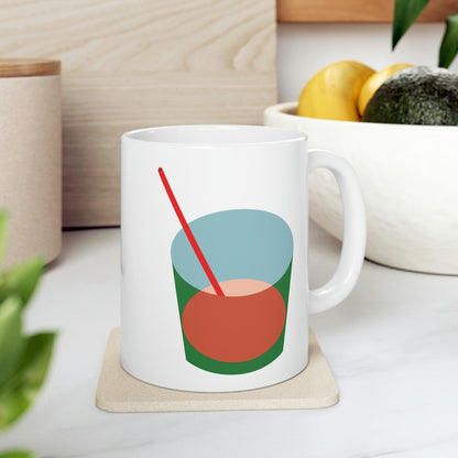 Cocktail Minimal Art Illustration Kitchen Drinks Aesthetic Ceramic Mug 11oz Ichaku [Perfect Gifts Selection]