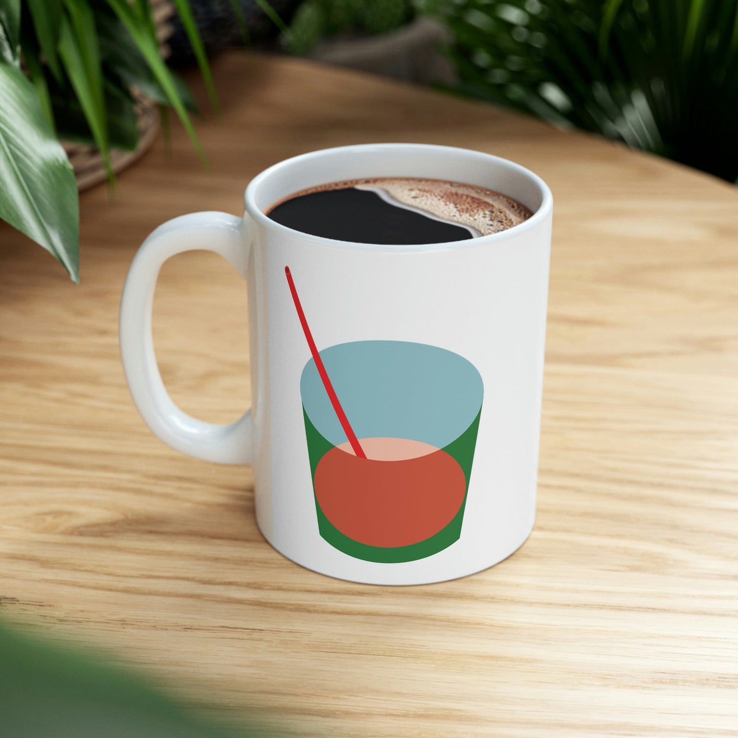 Cocktail Minimal Art Illustration Kitchen Drinks Aesthetic Ceramic Mug 11oz Ichaku [Perfect Gifts Selection]