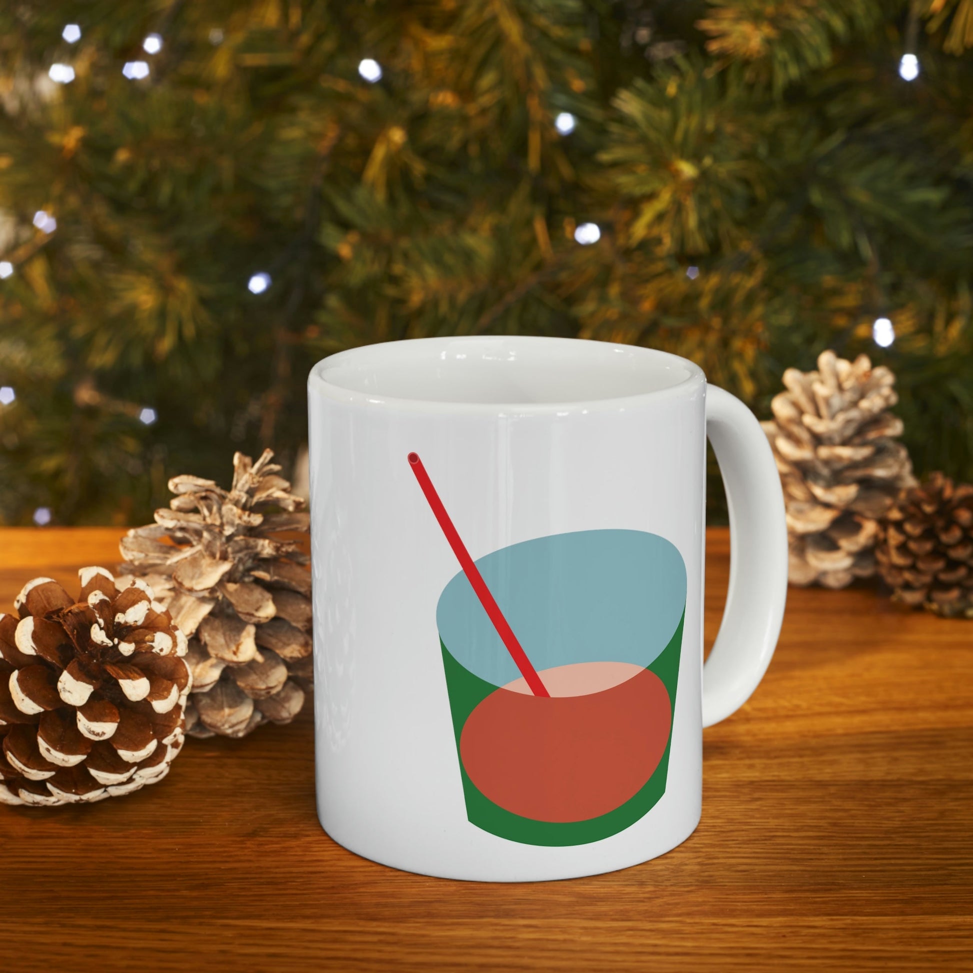 Cocktail Minimal Art Illustration Kitchen Drinks Aesthetic Ceramic Mug 11oz Ichaku [Perfect Gifts Selection]