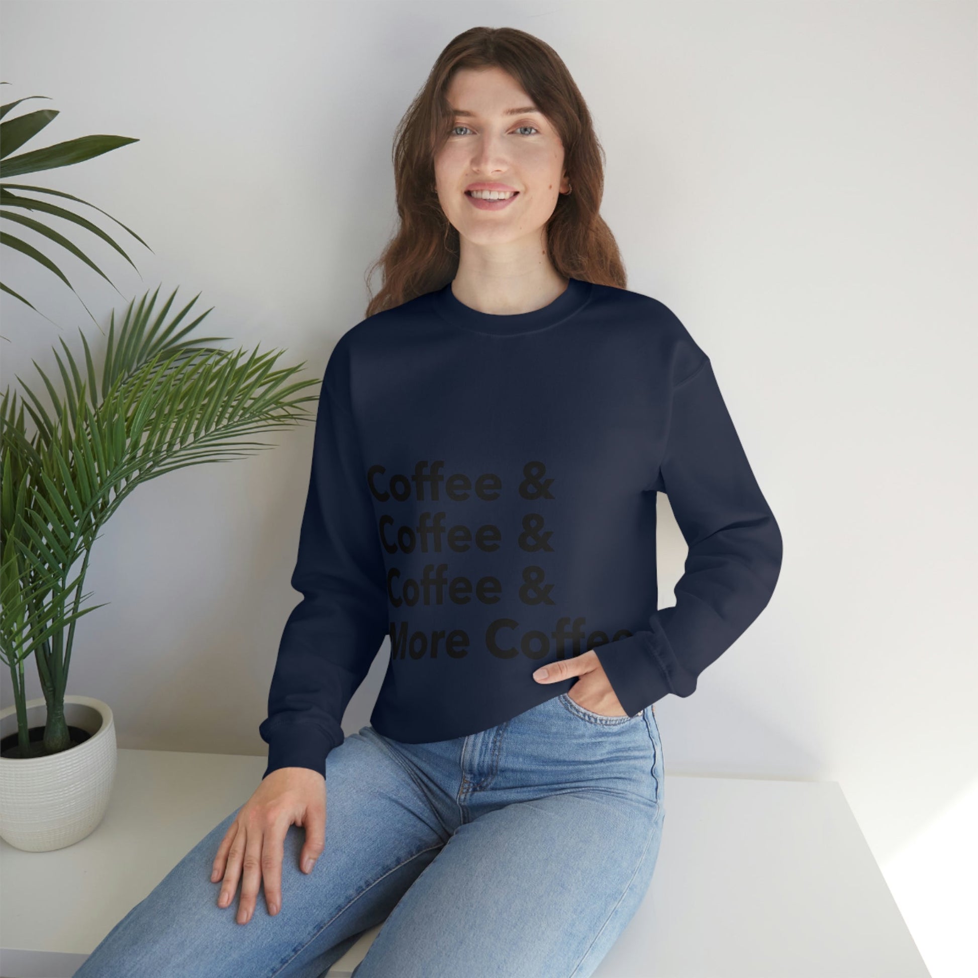 Coffee Lovers Quotes Caffeine Lover Unisex Heavy Blend™ Crewneck Sweatshirt Ichaku [Perfect Gifts Selection]