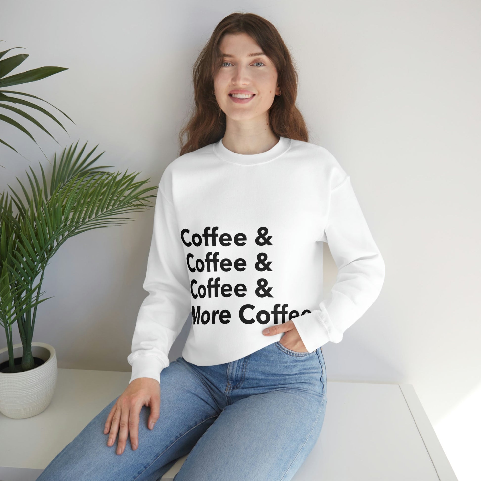 Coffee Lovers Quotes Caffeine Lover Unisex Heavy Blend™ Crewneck Sweatshirt Ichaku [Perfect Gifts Selection]