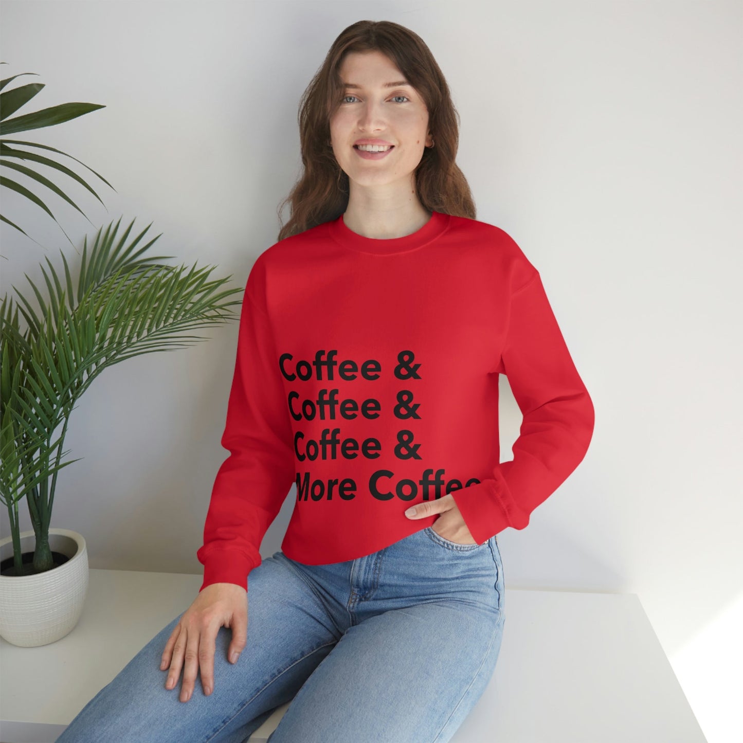 Coffee Lovers Quotes Caffeine Lover Unisex Heavy Blend™ Crewneck Sweatshirt Ichaku [Perfect Gifts Selection]