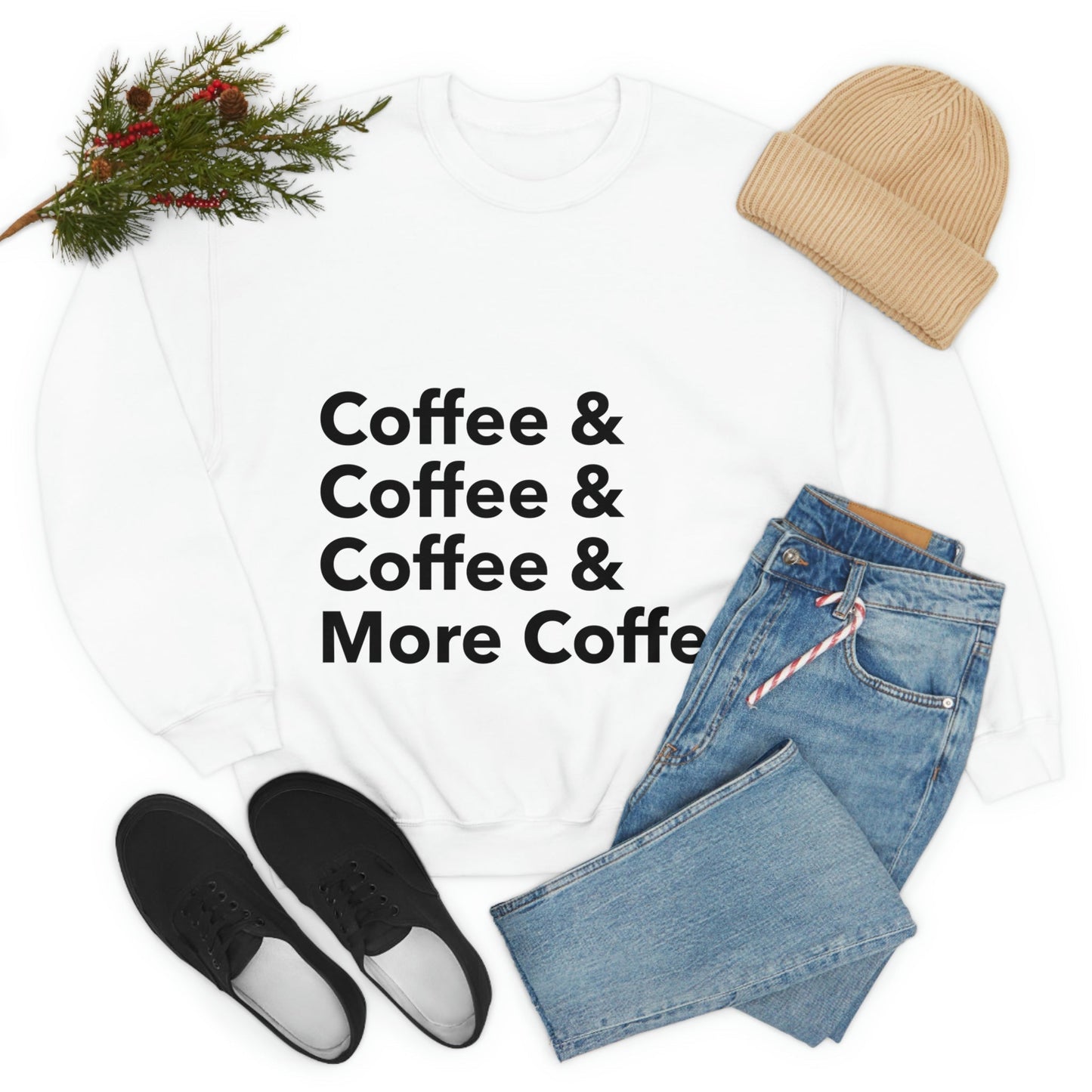 Coffee Lovers Quotes Caffeine Lover Unisex Heavy Blend™ Crewneck Sweatshirt Ichaku [Perfect Gifts Selection]