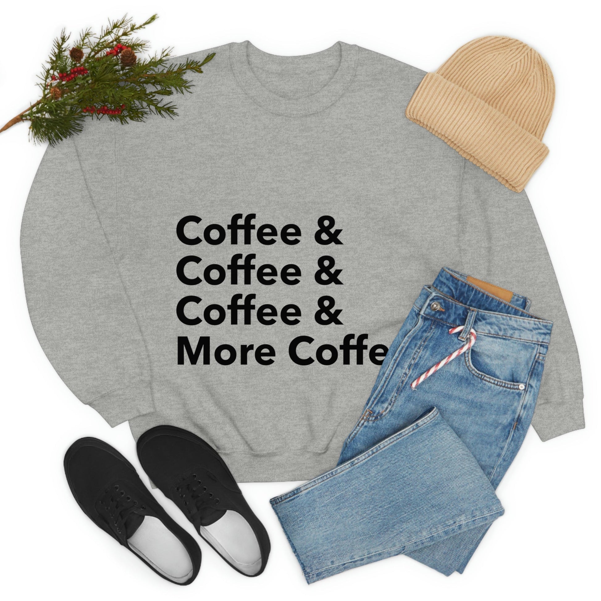 Coffee Lovers Quotes Caffeine Lover Unisex Heavy Blend™ Crewneck Sweatshirt Ichaku [Perfect Gifts Selection]