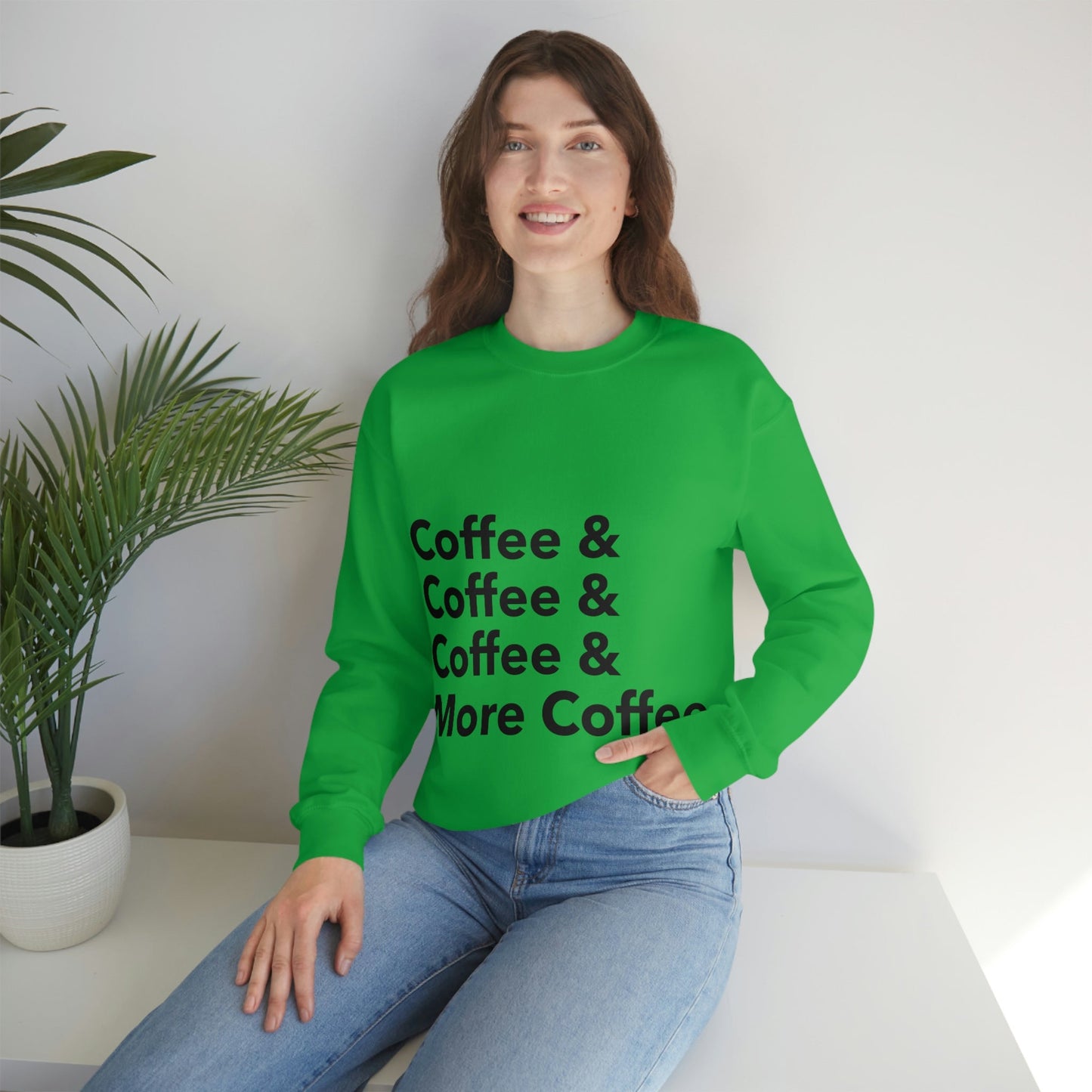 Coffee Lovers Quotes Caffeine Lover Unisex Heavy Blend™ Crewneck Sweatshirt Ichaku [Perfect Gifts Selection]