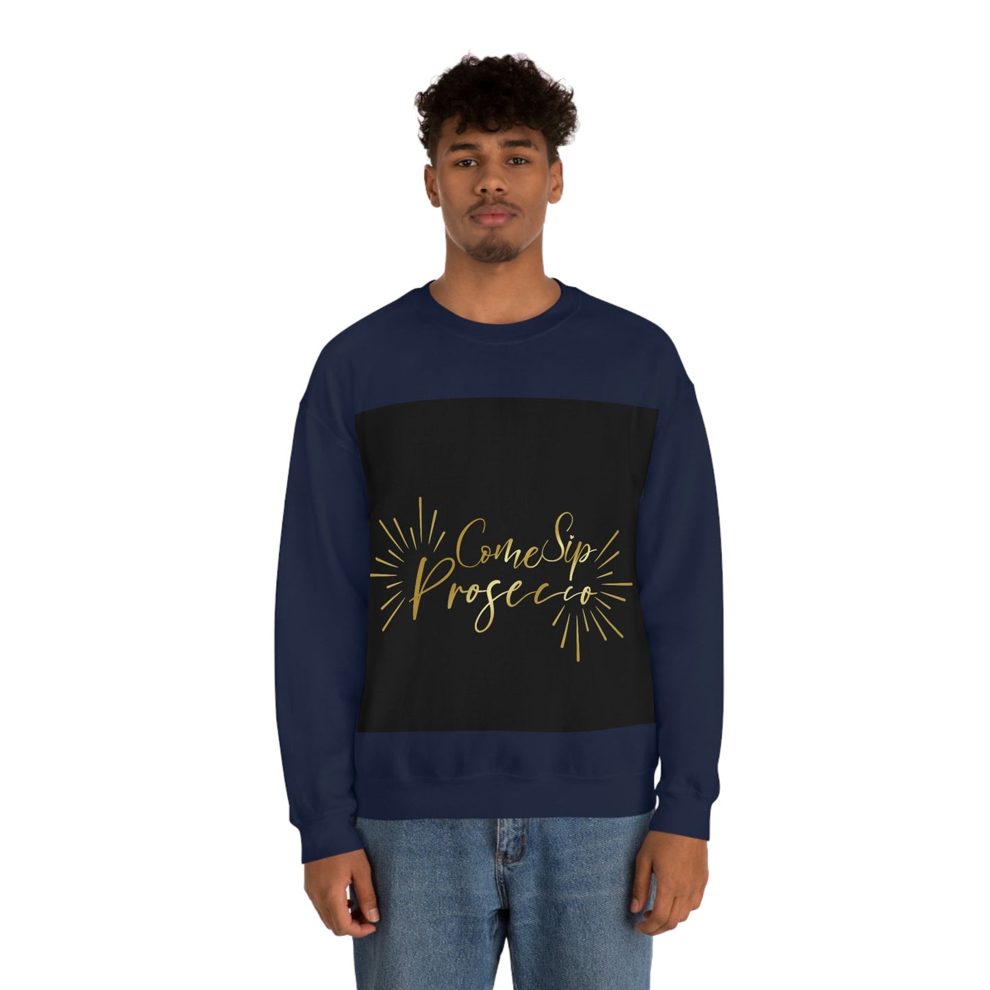 Come Sip Prosecco Party Wine Art Unisex Heavy Blend™ Crewneck Sweatshirt Ichaku [Perfect Gifts Selection]