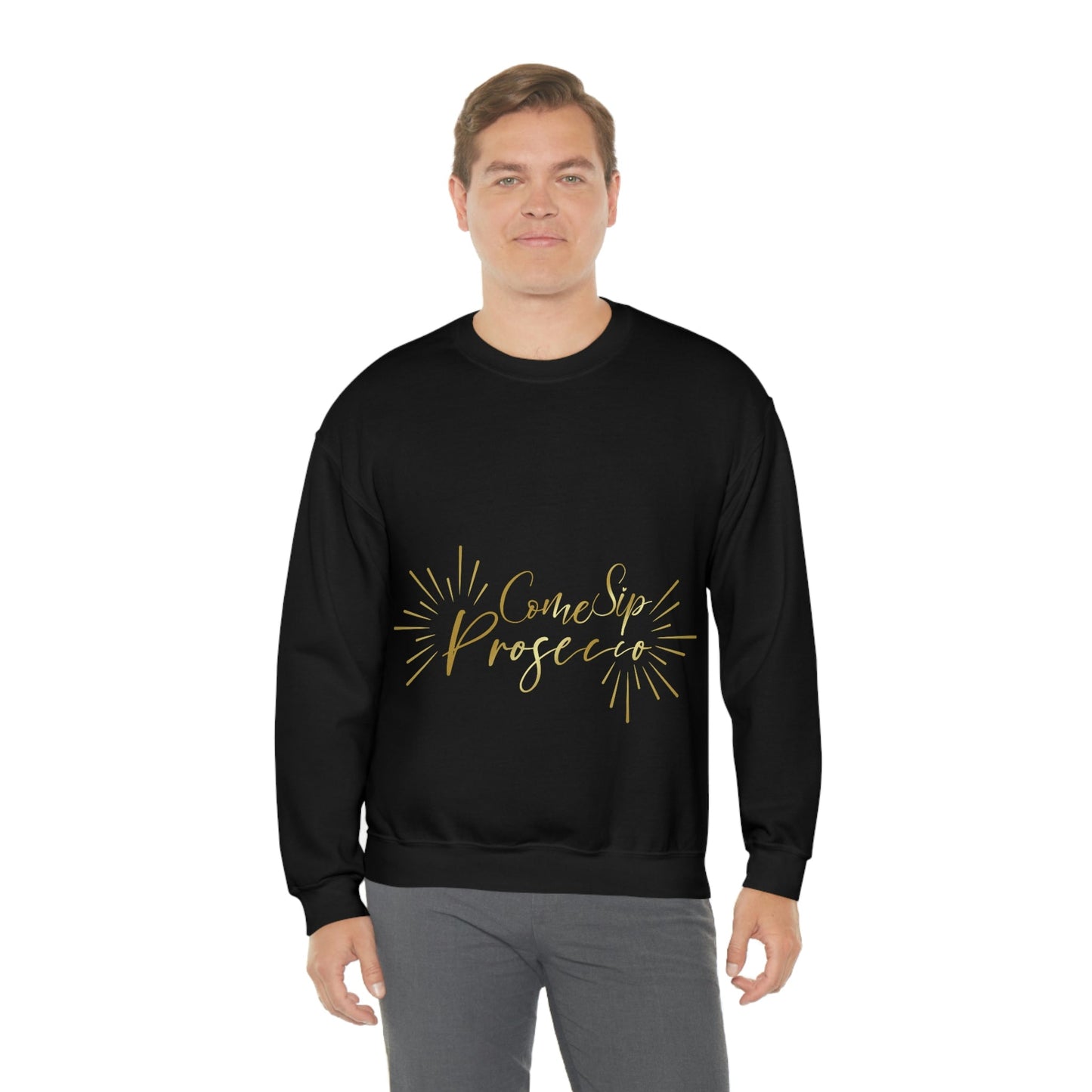 Come Sip Prosecco Party Wine Art Unisex Heavy Blend™ Crewneck Sweatshirt Ichaku [Perfect Gifts Selection]