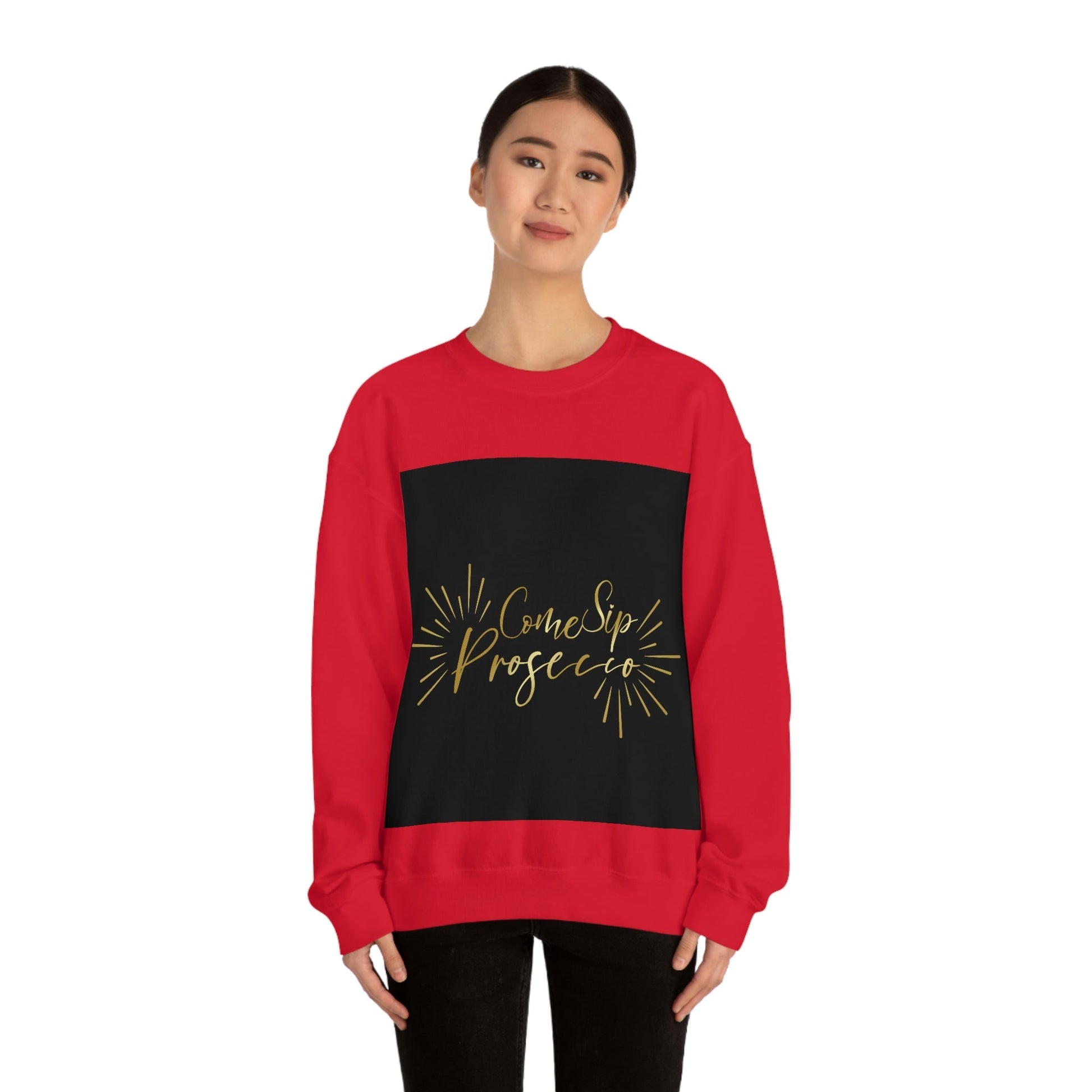 Come Sip Prosecco Party Wine Art Unisex Heavy Blend™ Crewneck Sweatshirt Ichaku [Perfect Gifts Selection]