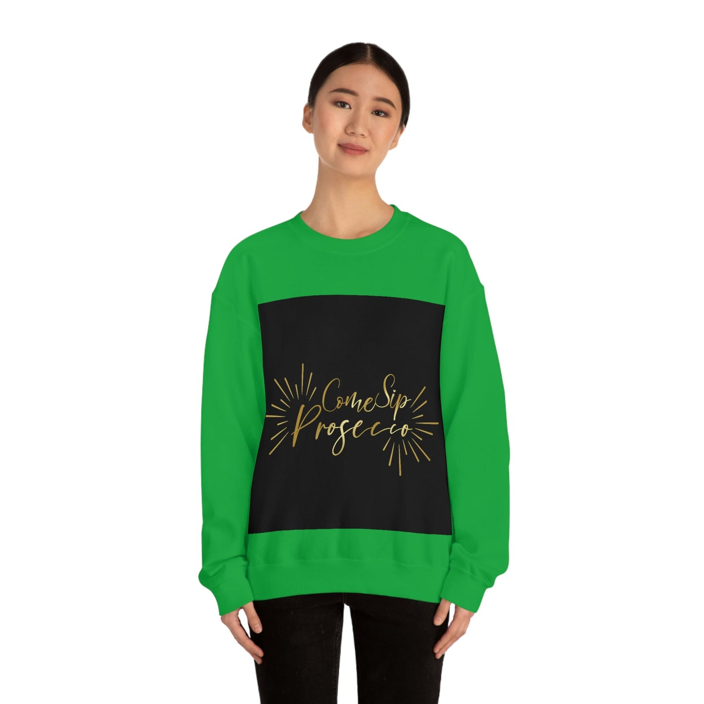 Come Sip Prosecco Party Wine Art Unisex Heavy Blend™ Crewneck Sweatshirt Ichaku [Perfect Gifts Selection]