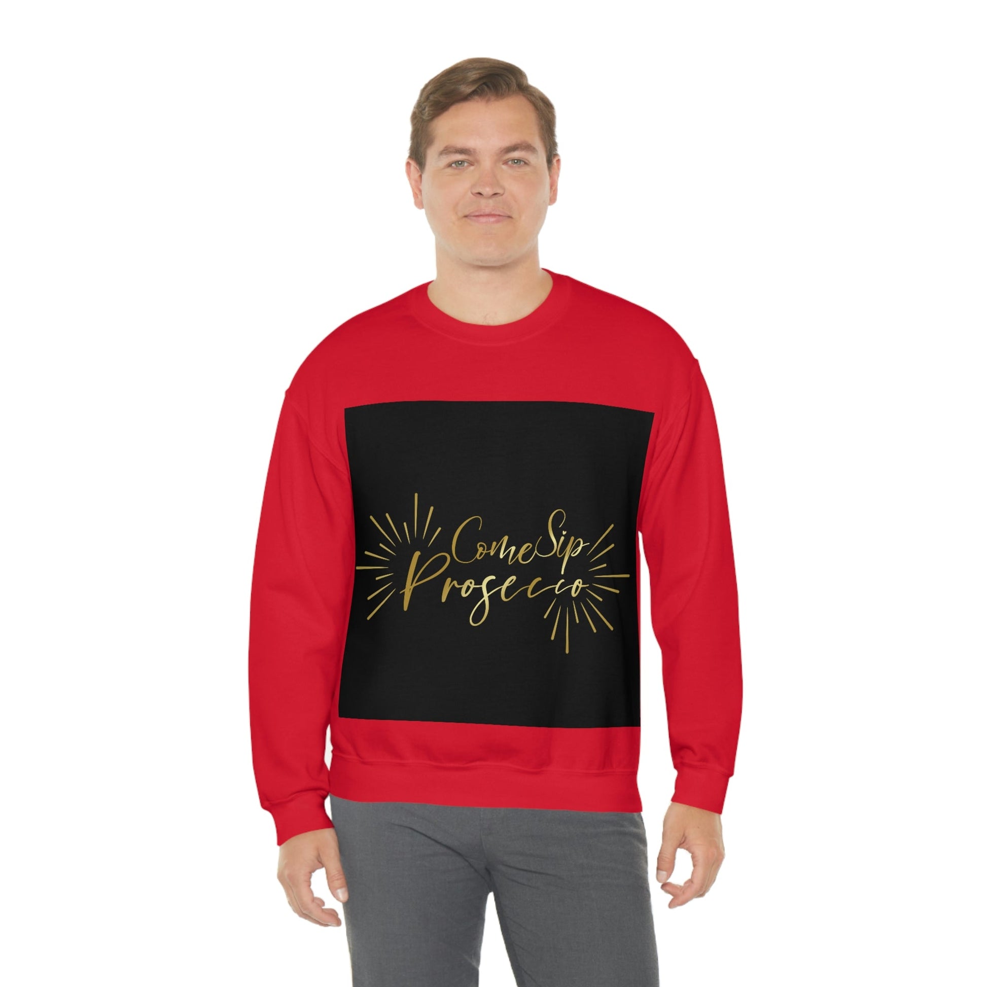 Come Sip Prosecco Party Wine Art Unisex Heavy Blend™ Crewneck Sweatshirt Ichaku [Perfect Gifts Selection]