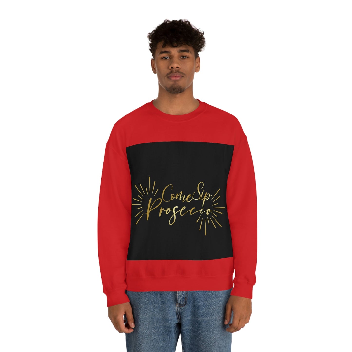 Come Sip Prosecco Party Wine Art Unisex Heavy Blend™ Crewneck Sweatshirt Ichaku [Perfect Gifts Selection]