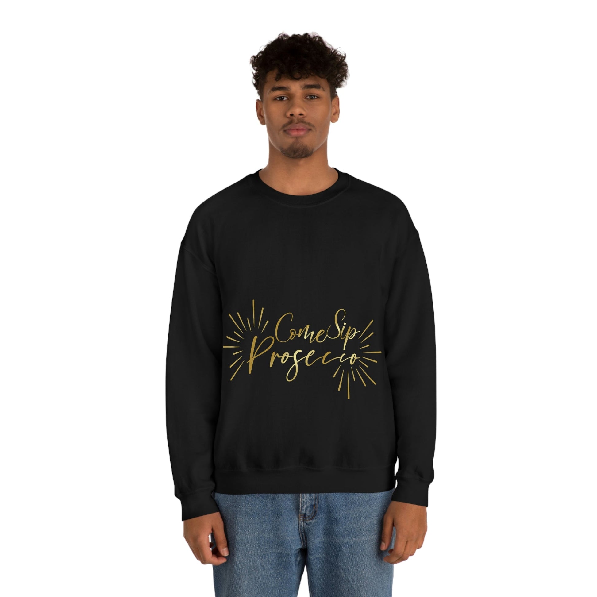 Come Sip Prosecco Party Wine Art Unisex Heavy Blend™ Crewneck Sweatshirt Ichaku [Perfect Gifts Selection]