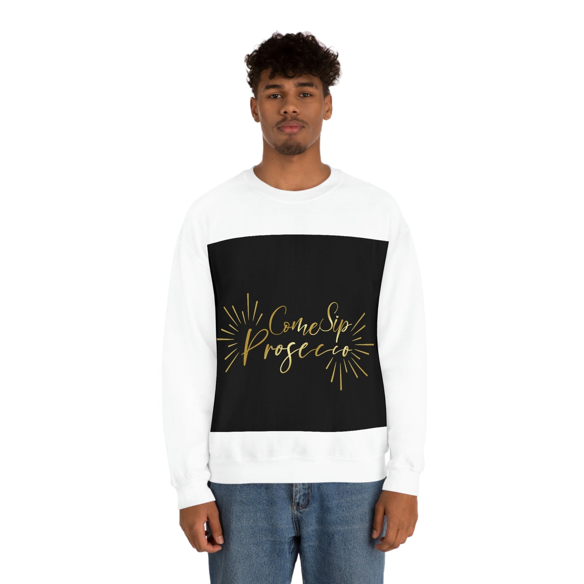 Come Sip Prosecco Party Wine Art Unisex Heavy Blend™ Crewneck Sweatshirt Ichaku [Perfect Gifts Selection]