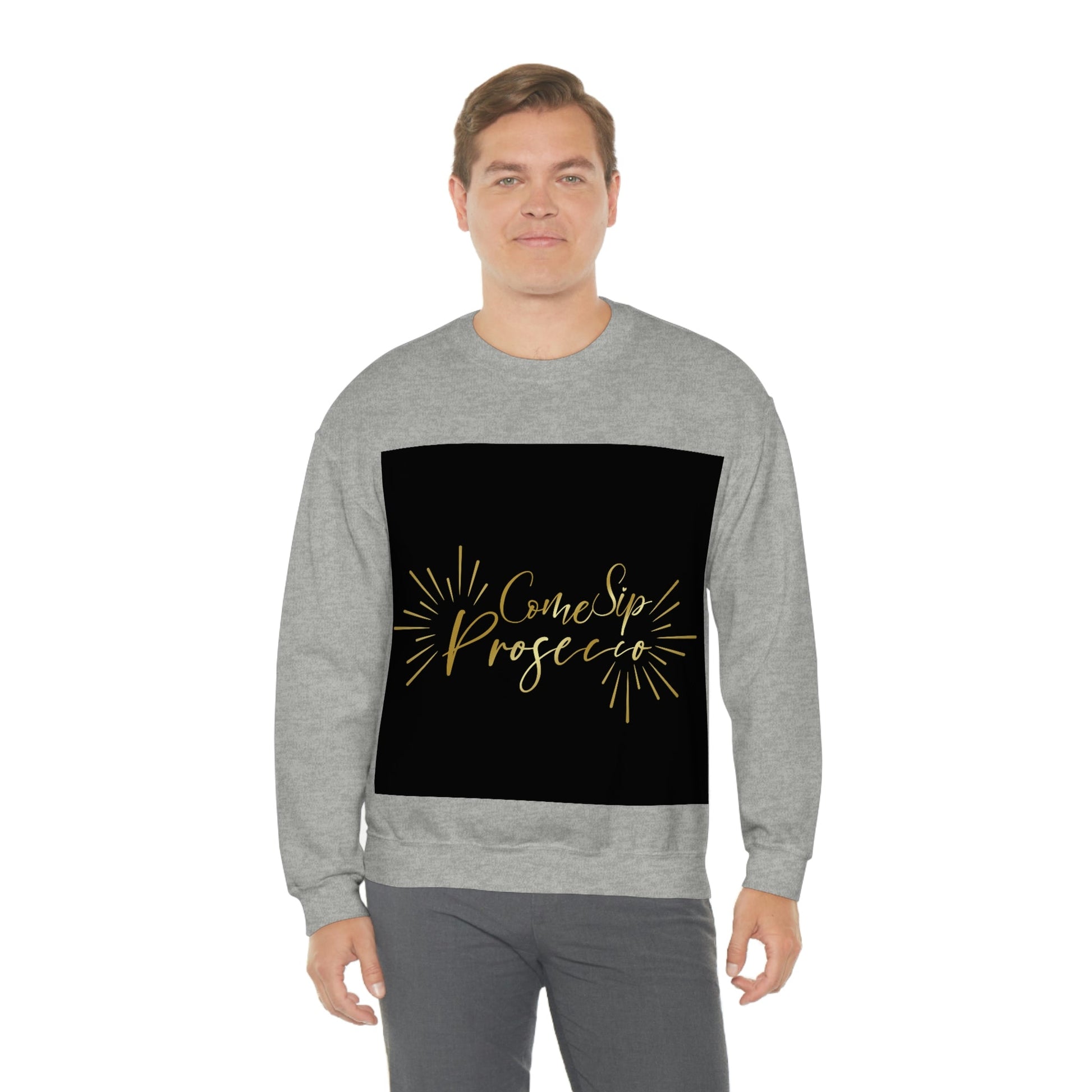 Come Sip Prosecco Party Wine Art Unisex Heavy Blend™ Crewneck Sweatshirt Ichaku [Perfect Gifts Selection]